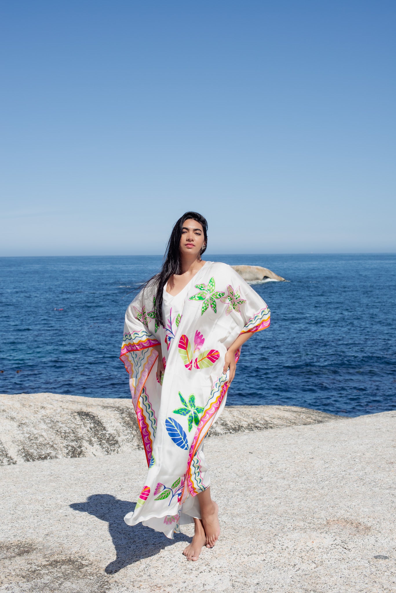 Kaftan Silk - Life is Beautiful White