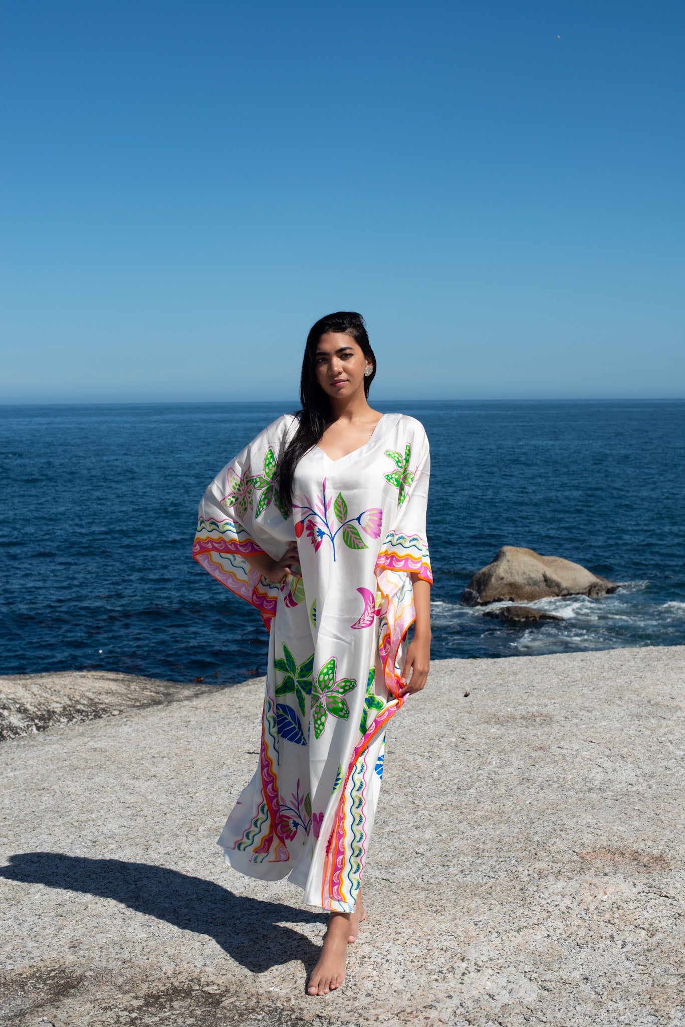 Kaftan Silk - Life is Beautiful White