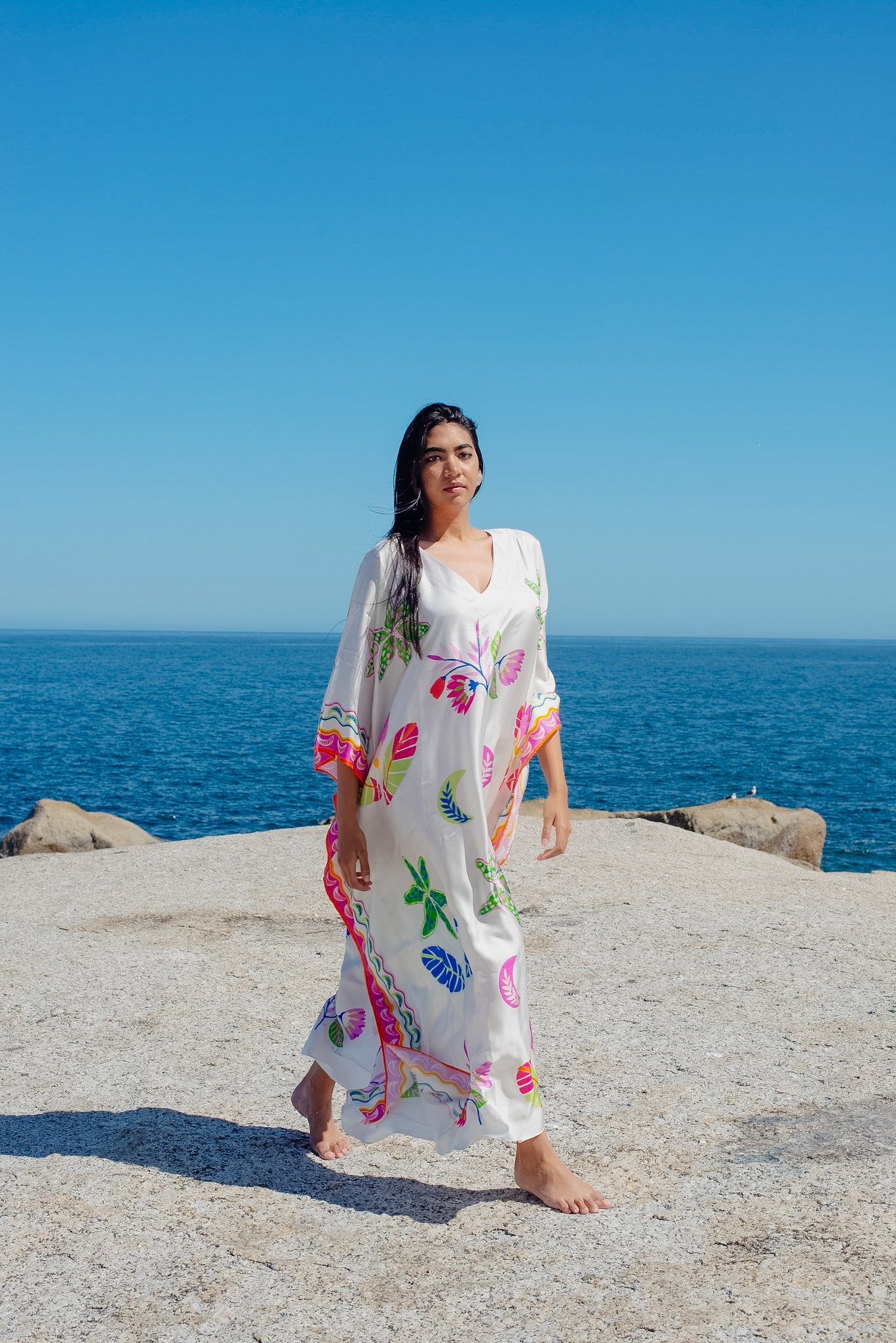 Kaftan Silk - Life is Beautiful White