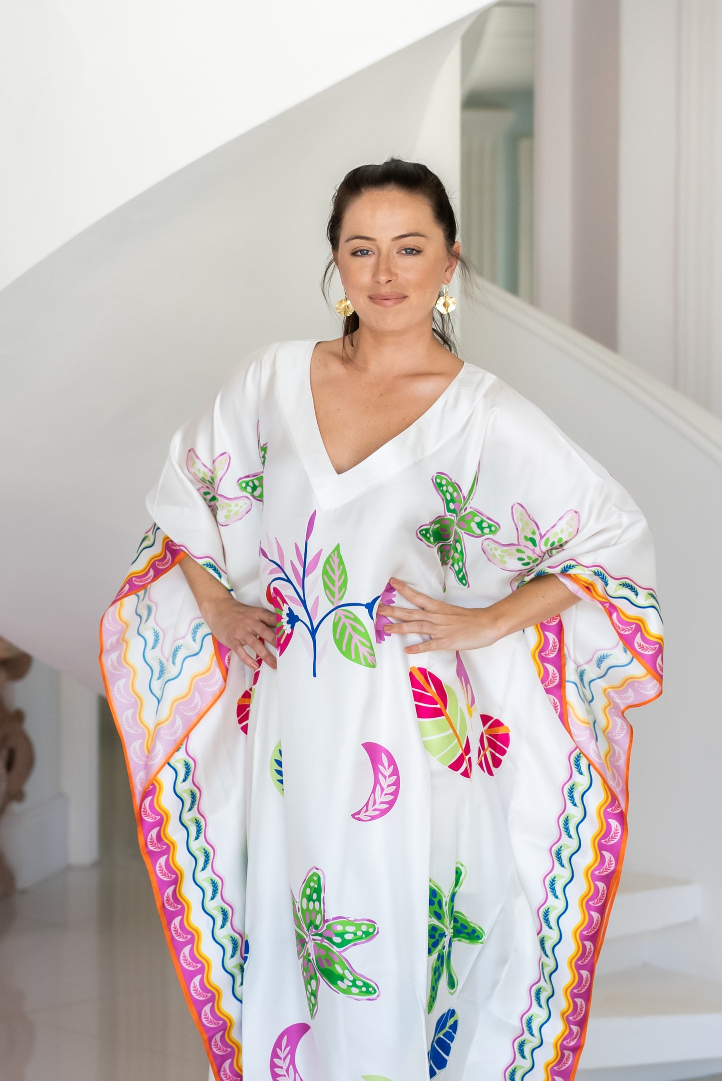 Kaftan Silk - Life is Beautiful White