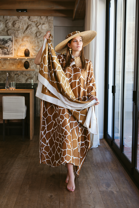 Kaftan Silk - Giraffe Golden