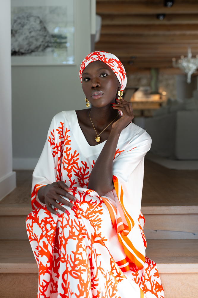 Scarf Silk -Red Coral