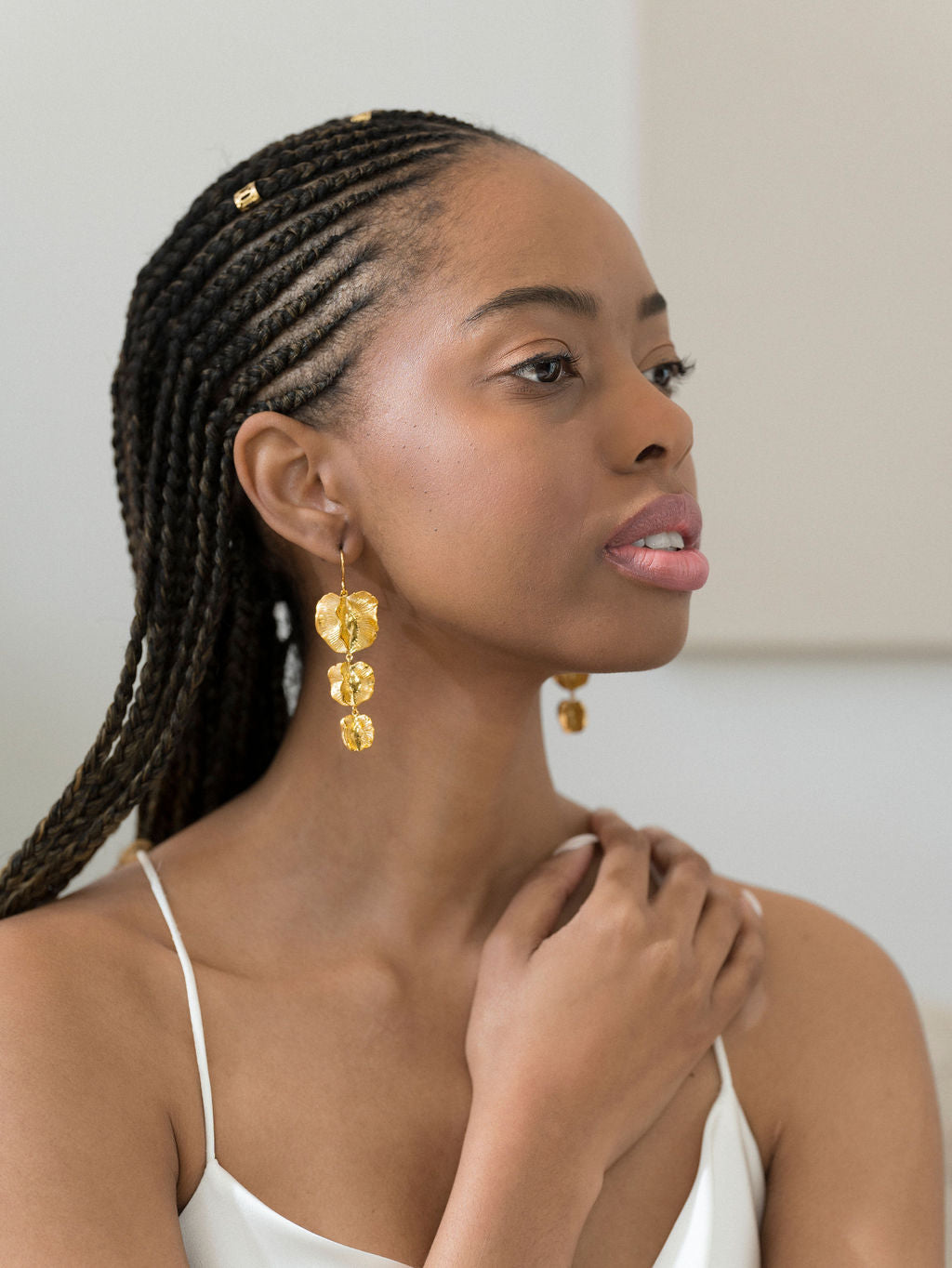 Bold and Captivating three drop Bushwillow Earring