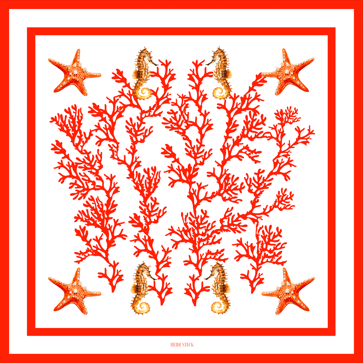 Scarf Silk -Red Coral