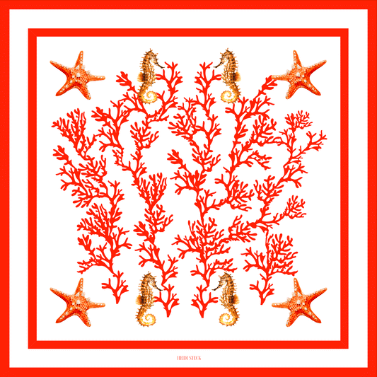 Scarf Silk -Red Coral