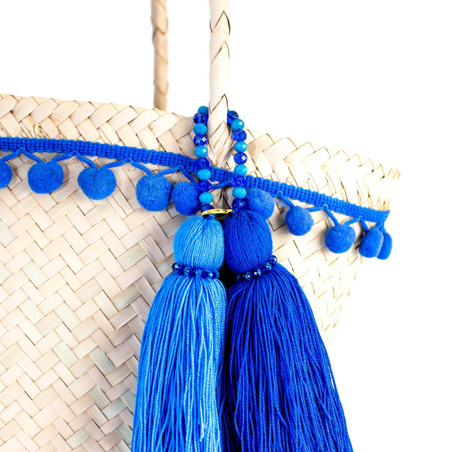 Blue Flamingo Straw Bag