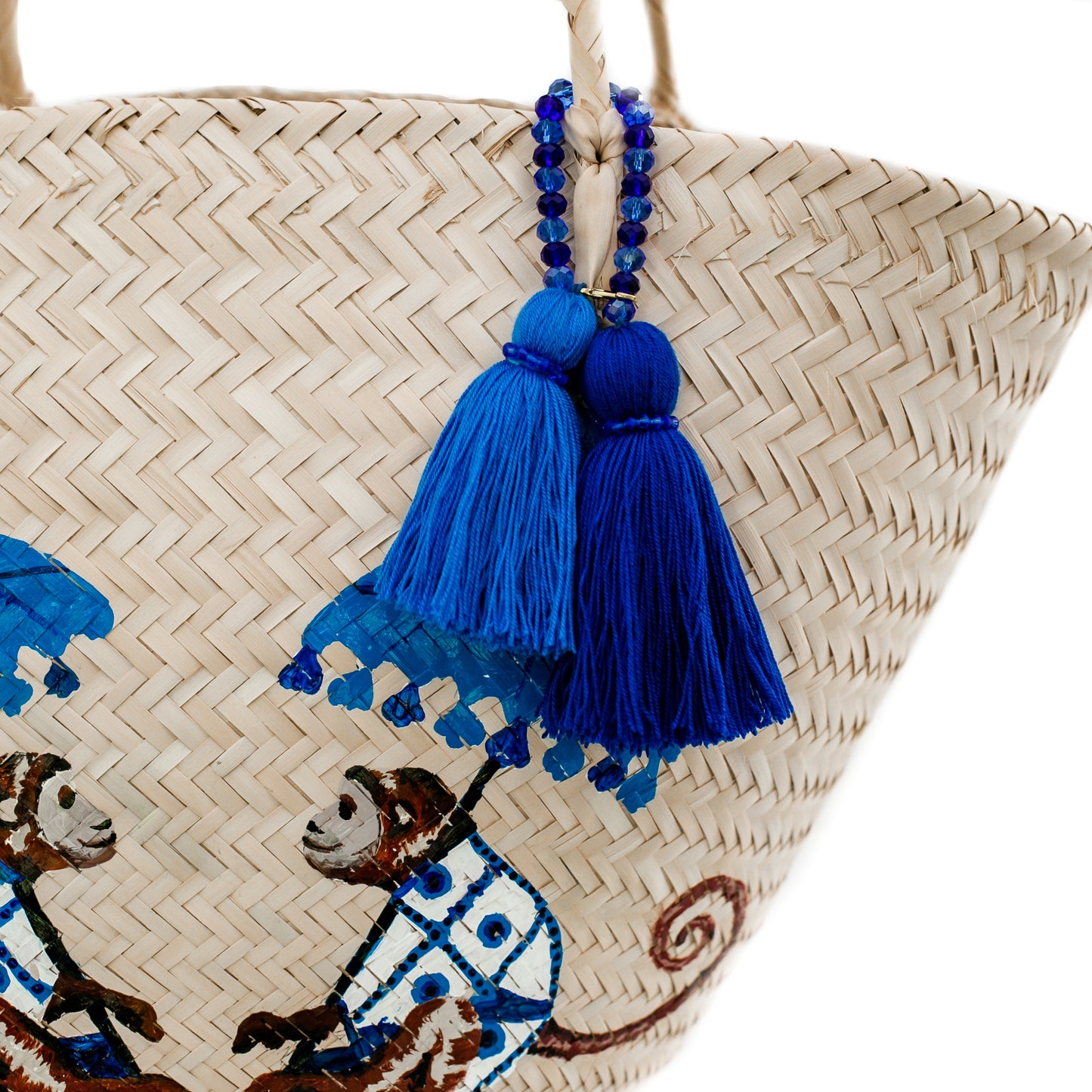 Two Monkeys Straw Bag