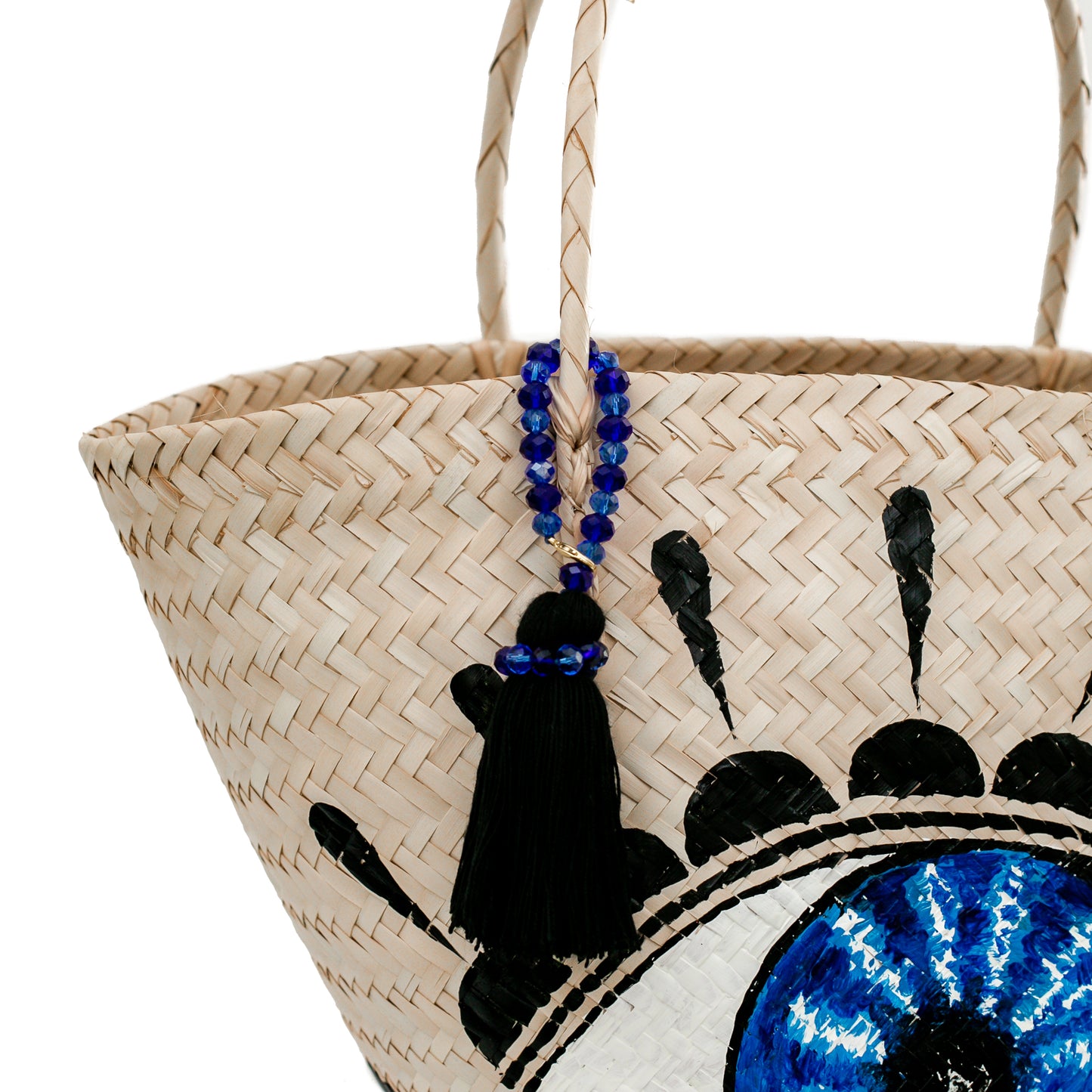 Evil Eye Straw Bag