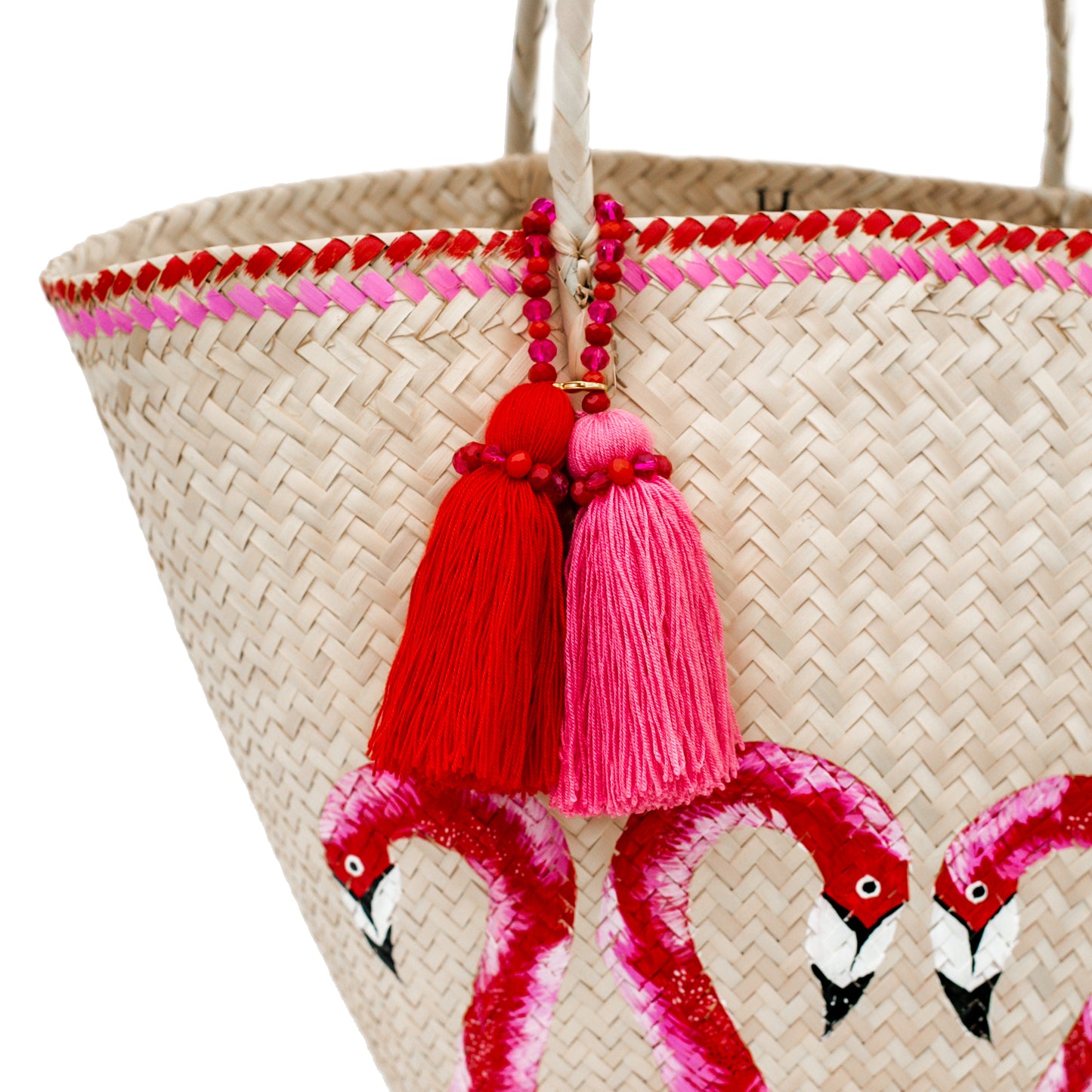 Pink Flamingo Straw Bag