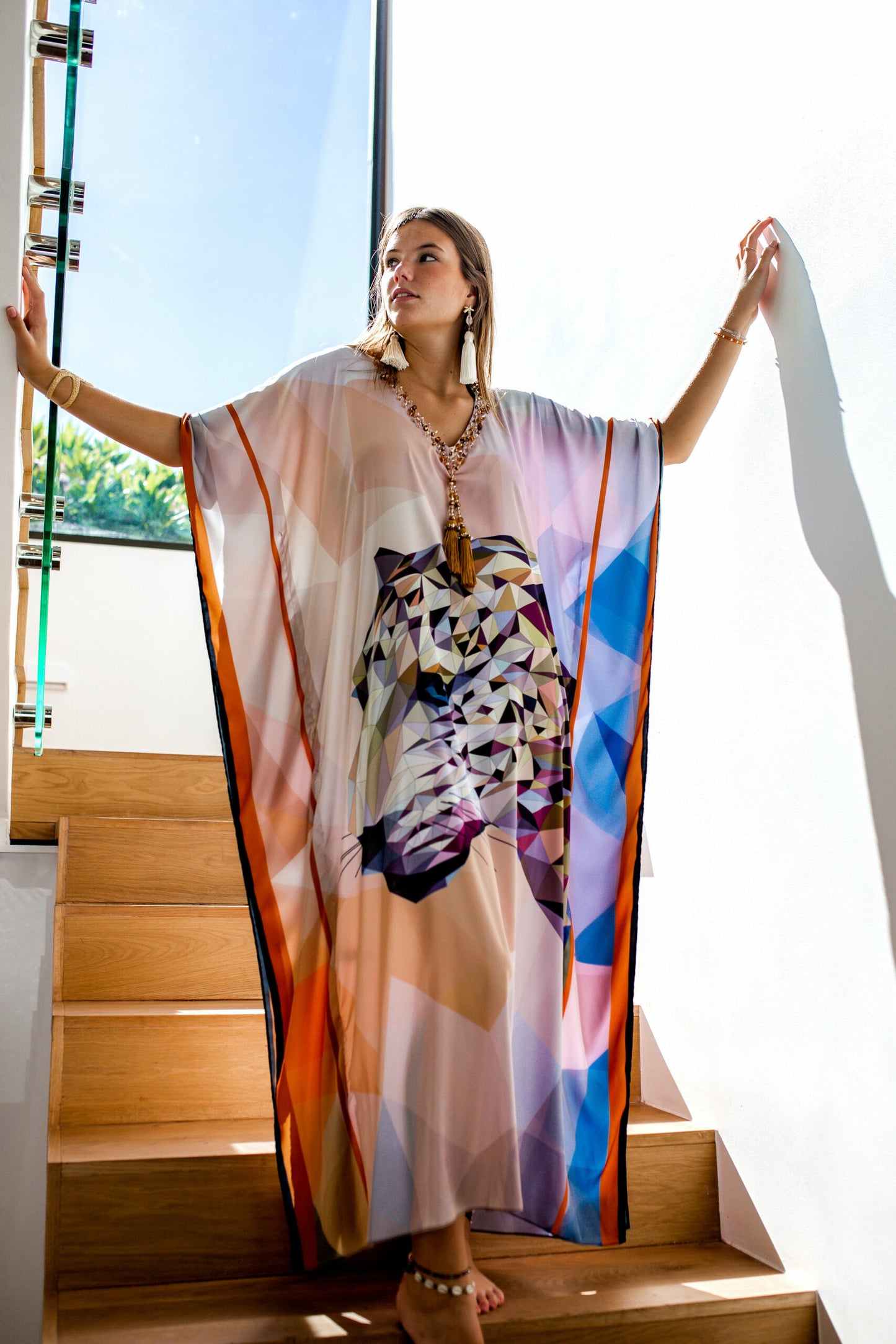 Kaftan Satin - Leopard Poli