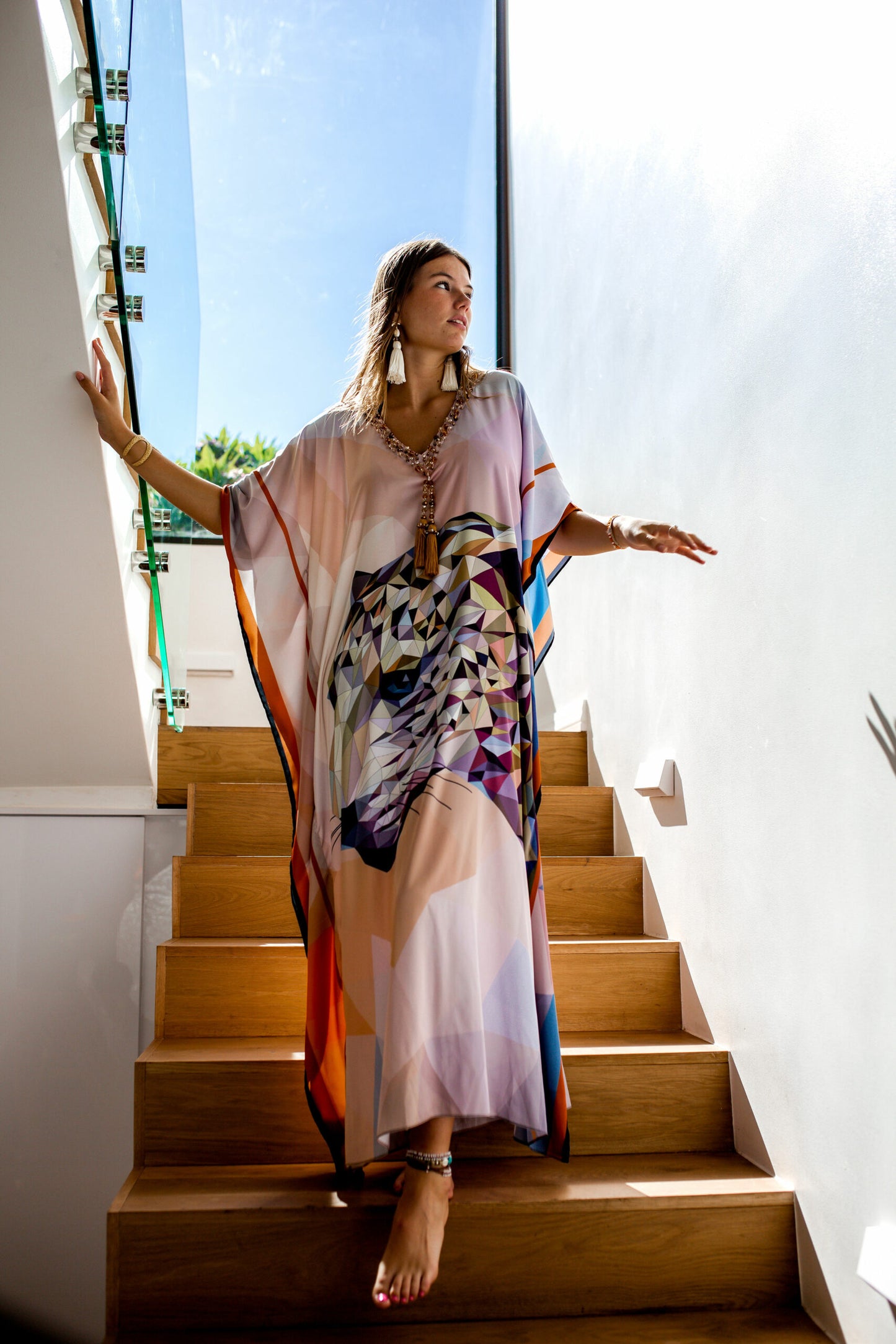 Kaftan Satin - Leopard Poli